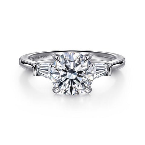 Gabriel & Co. Three Stone Tapered Baguette Engagement Ring in 14K White Gold (0.33ctw) - MJ Christensen Diamonds