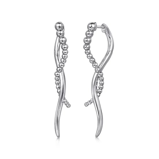 Gabriel & Co Twist Beaded Drop Earrings in Sterling Silver - MJ Christensen Diamonds