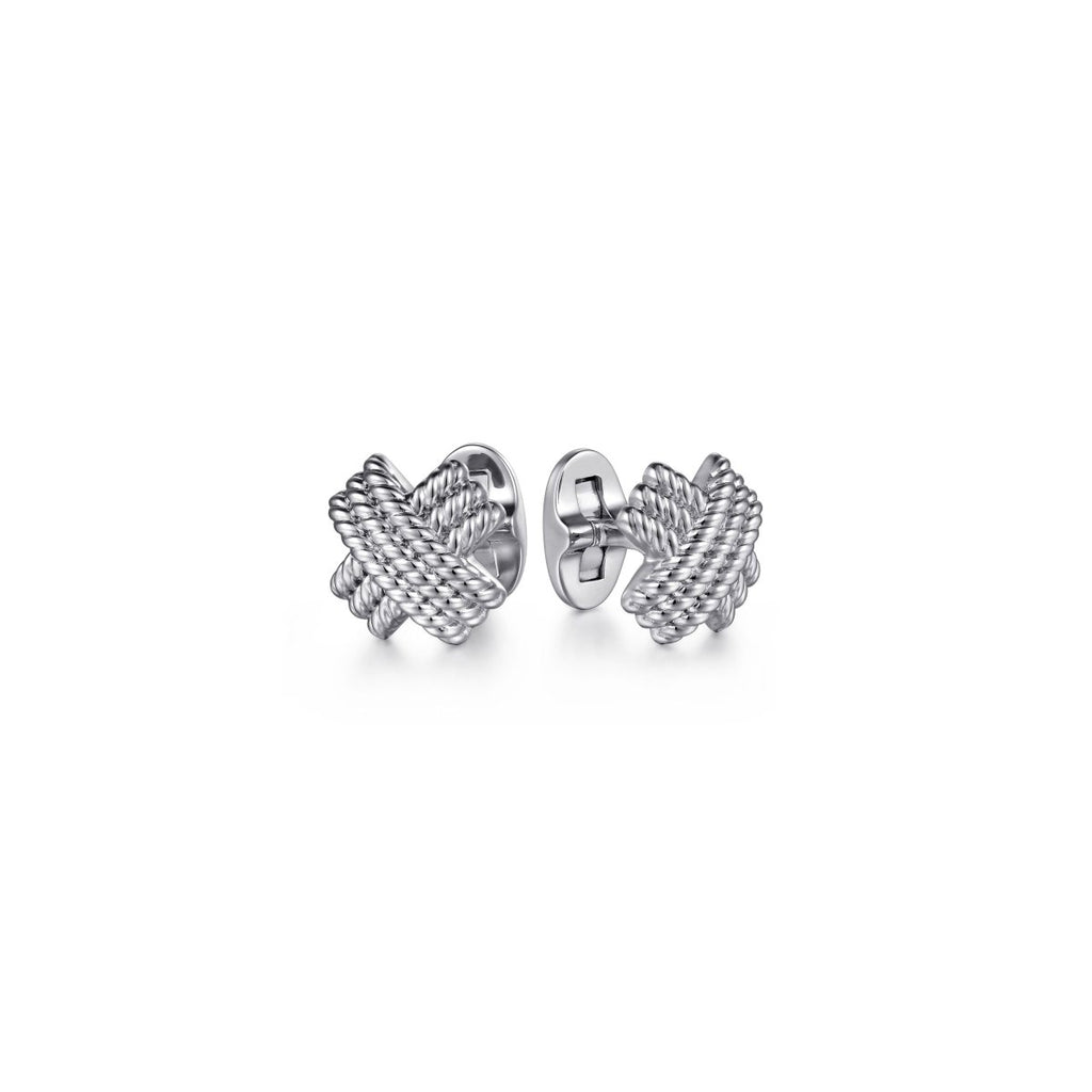 Gabriel & Co Twist Rope Cuff Links in Sterling Silver - MJ Christensen Diamonds