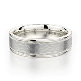 Hammered Bevel Edge Men's Band in 18K White Gold - MJ Christensen Diamonds