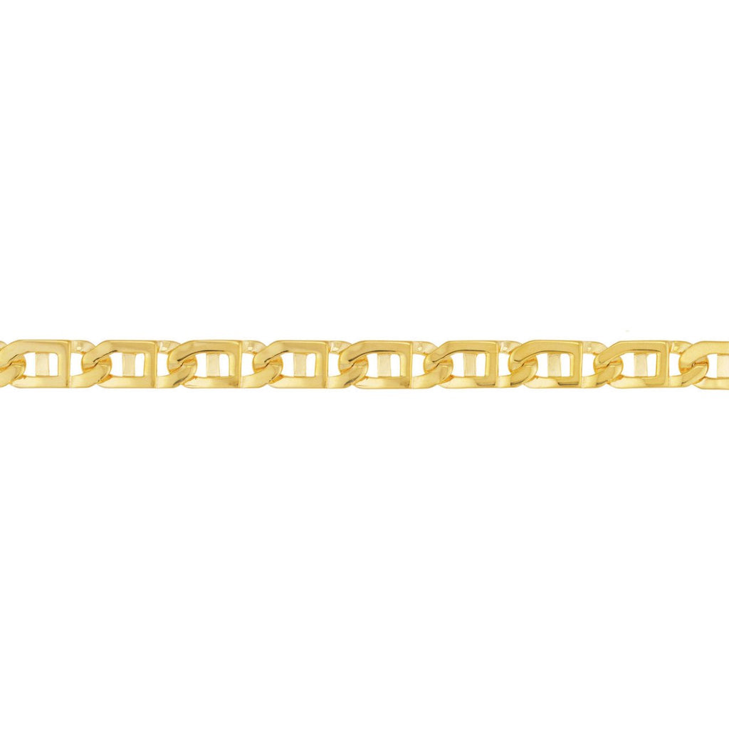 Handmade Window Link Bracelet in 14K Yellow Gold (8.5") - MJ Christensen Diamonds