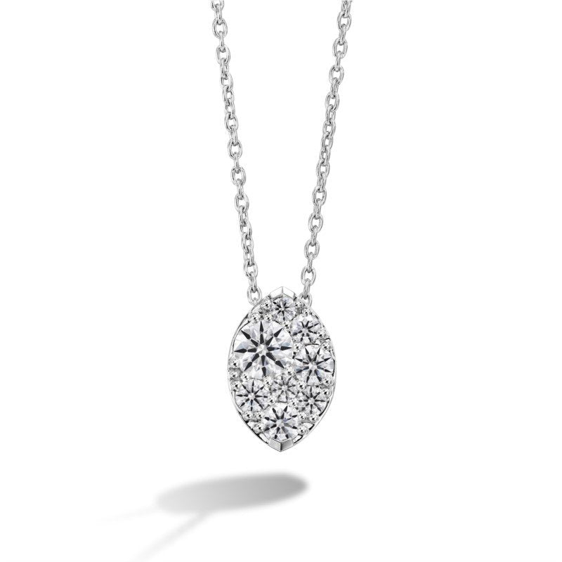 Hearts on Fire .51ctw Tessa Navette Pendant Necklace in 18K White Gold - MJ Christensen Diamonds