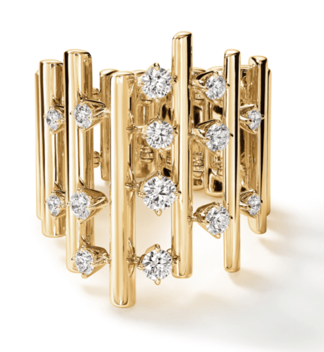 Hearts on Fire Barre Multi - Row Diamond Ring in 18K Yellow Gold (0.7ctw) - MJ Christensen Diamonds