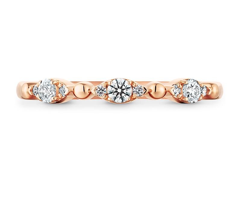 Hearts on Fire Beaded Regal Anniversary Band in 18K Rose Gold (0.13ctw) - MJ Christensen Diamonds