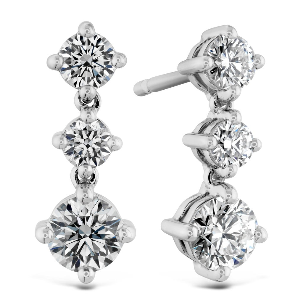 Hearts on Fire Cascade Mini Drop Earrings in 18K White Gold (0.91ctw) - MJ Christensen Diamonds