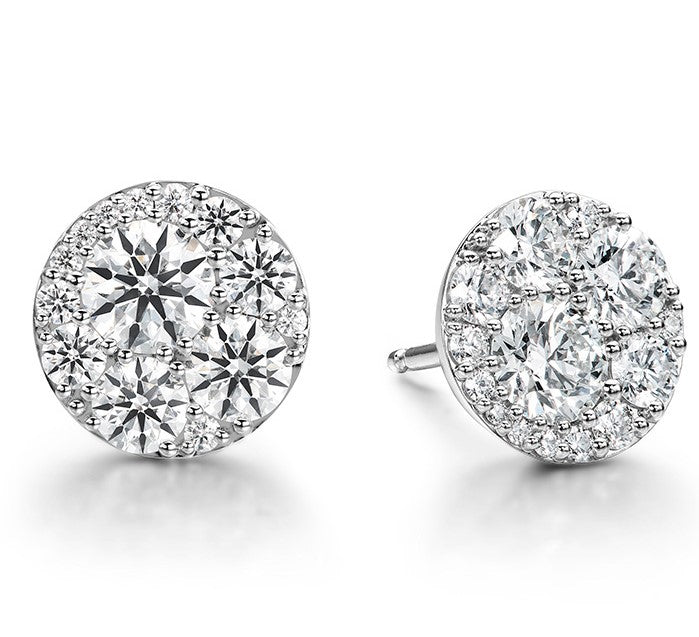 Hearts on Fire Circle Stud Earrings in 18K White Gold (0.50ctw) - MJ Christensen Diamonds