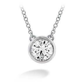 Hearts on Fire Classic Bezel Solitaire Pendant Necklace in 18K Yellow Gold (.34ctw) - MJ Christensen Diamonds