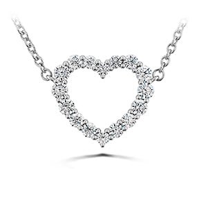 Hearts on Fire Heart Pendant Necklace in 18K White Gold (0.39ctw) - MJ Christensen Diamonds