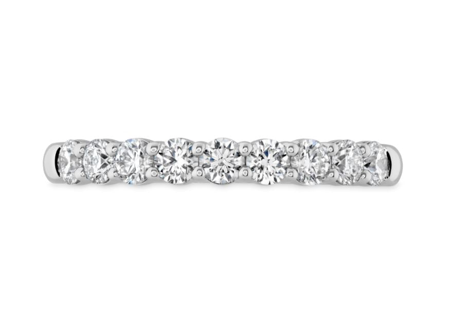 Hearts on Fire Round Diamond 9 Stone Band in 18K White Gold (0.49ctw) - MJ Christensen Diamonds