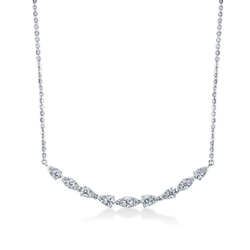 Hearts on Fire Round Diamond Aerial Dewdrop Pendant Necklace in 18K White Gold (0.51ctw) - MJ Christensen Diamonds