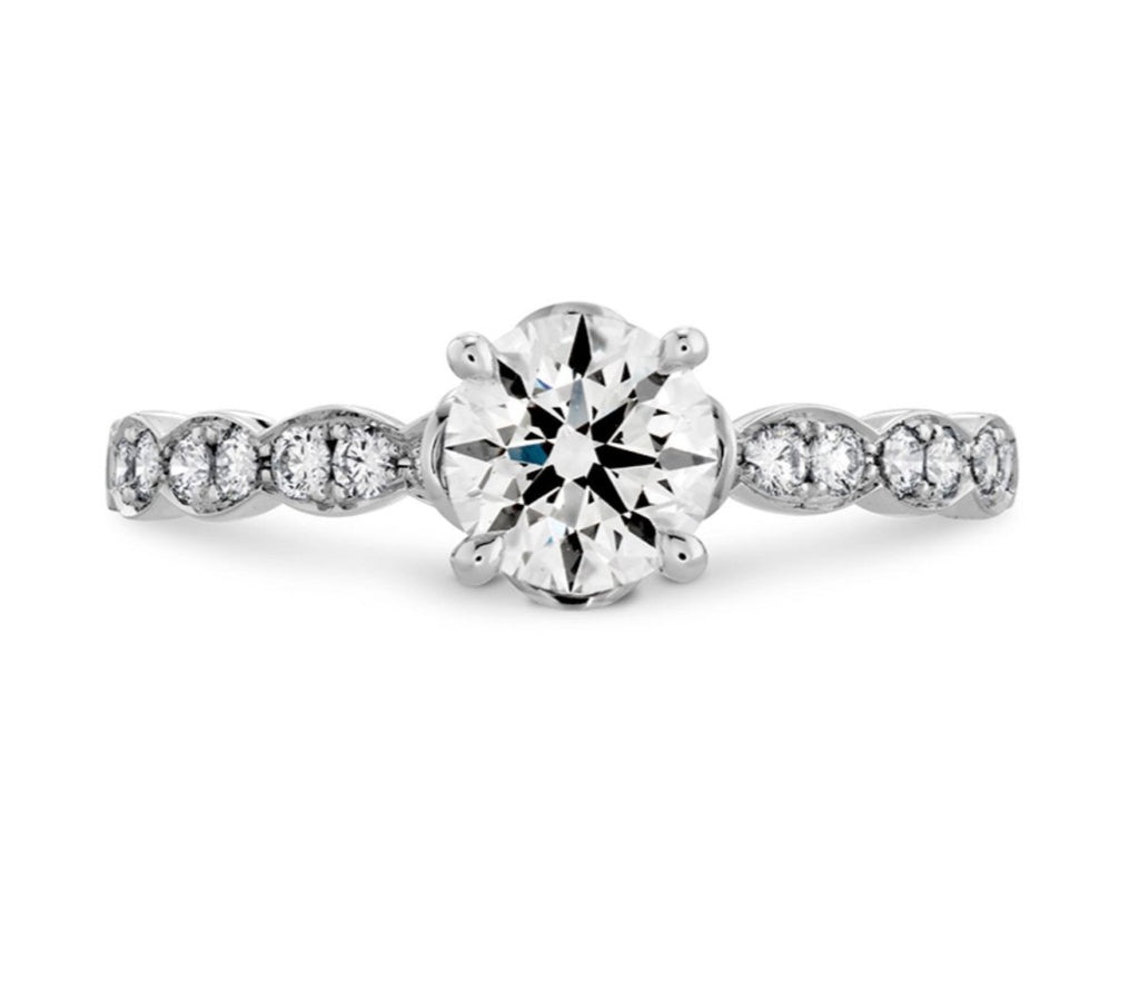 Hearts on Fire Round Diamond and HOF LORLI Semi - Mount Engagement Ring (0.91ct) in Platinum - MJ Christensen Diamonds