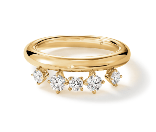 Hearts on Fire Round Diamond Barre Floating Ring in 18K Yellow Gold (0.49ctw) - MJ Christensen Diamonds