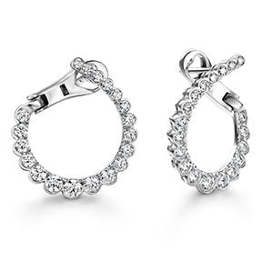 Hearts on Fire Round Diamond Hoop Earrings in 18K White Gold (0.98ctw) - MJ Christensen Diamonds