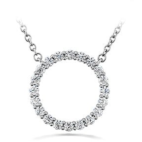 Hearts on Fire Round Diamond Signature Circle Pendant Necklace in 18K White Gold (0.69ctw) - MJ Christensen Diamonds