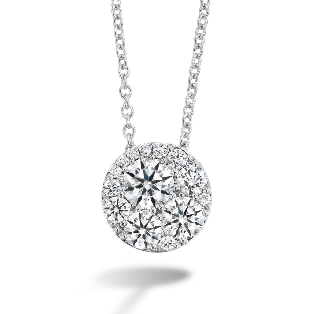 Hearts on Fire Round Diamond Tessa Pendant Necklace in 18K White Gold (1.56ctw) - MJ Christensen Diamonds