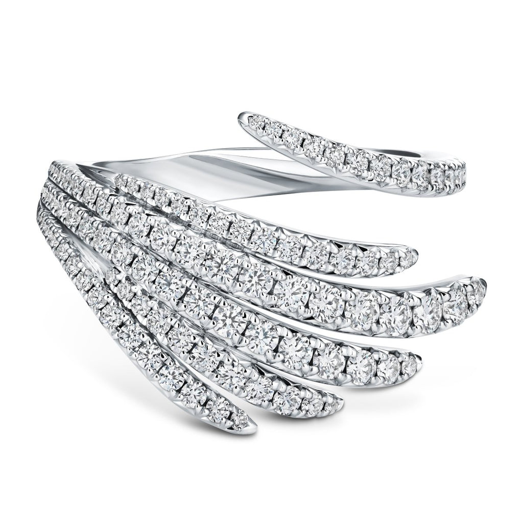 Hearts on Fire Round Diamond Vela Cocktail Ring in 18K White Gold (.90ctw) - MJ Christensen Diamonds