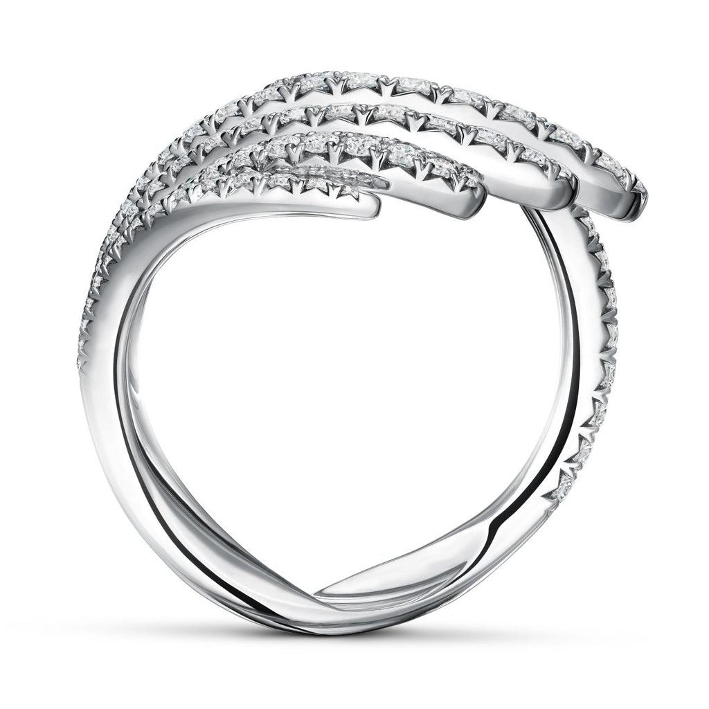 Hearts on Fire Round Diamond Vela Cocktail Ring in 18K White Gold (.90ctw) - MJ Christensen Diamonds