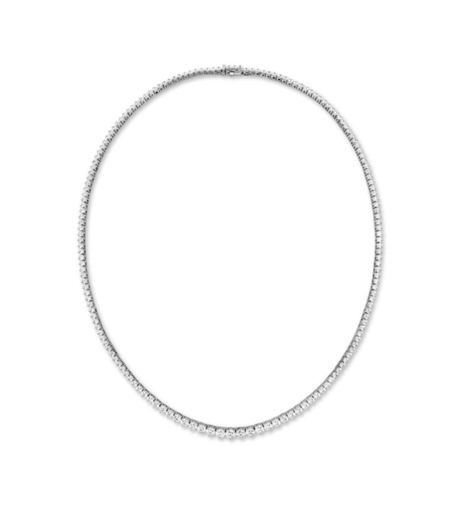 Hearts on Fire Signature Graduated Line Necklace in 18K White Gold (8.53ctw) - MJ Christensen Diamonds