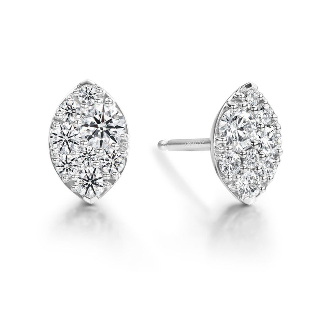 Hearts on Fire Tessa Navette Stud Earrings in 18K White Gold (0.52ctw) - MJ Christensen Diamonds