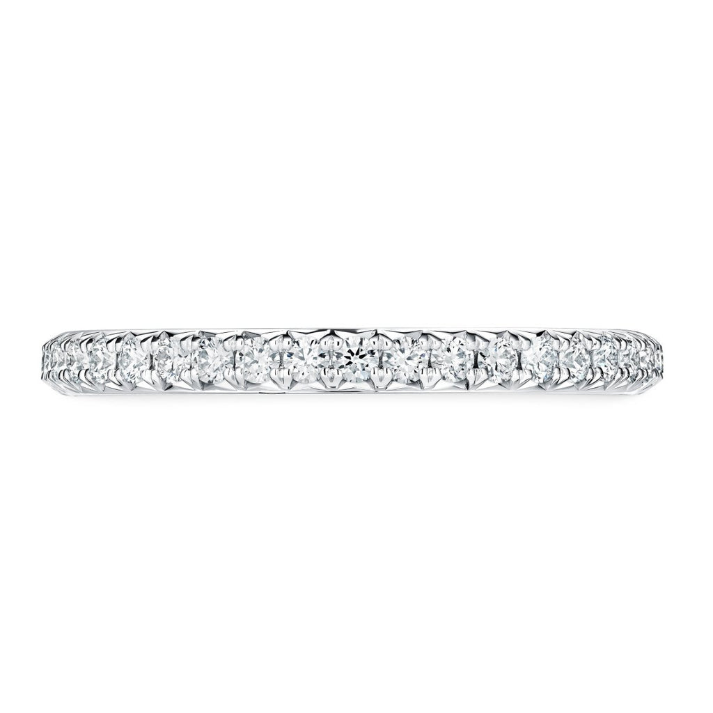 Hearts on Fire Vela French Pave Anniversary Band with 1.00ctw GH/VS Diamonds in Platinum (0.32ct) - MJ Christensen Diamonds
