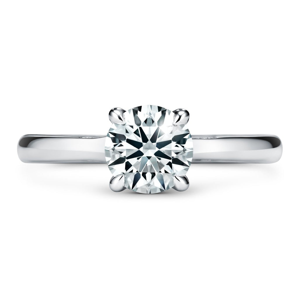 Hearts on Fire Vela Solitaire Engagement Ring with 1.06ct H/VS2 Diamond in Platinum - MJ Christensen Diamonds