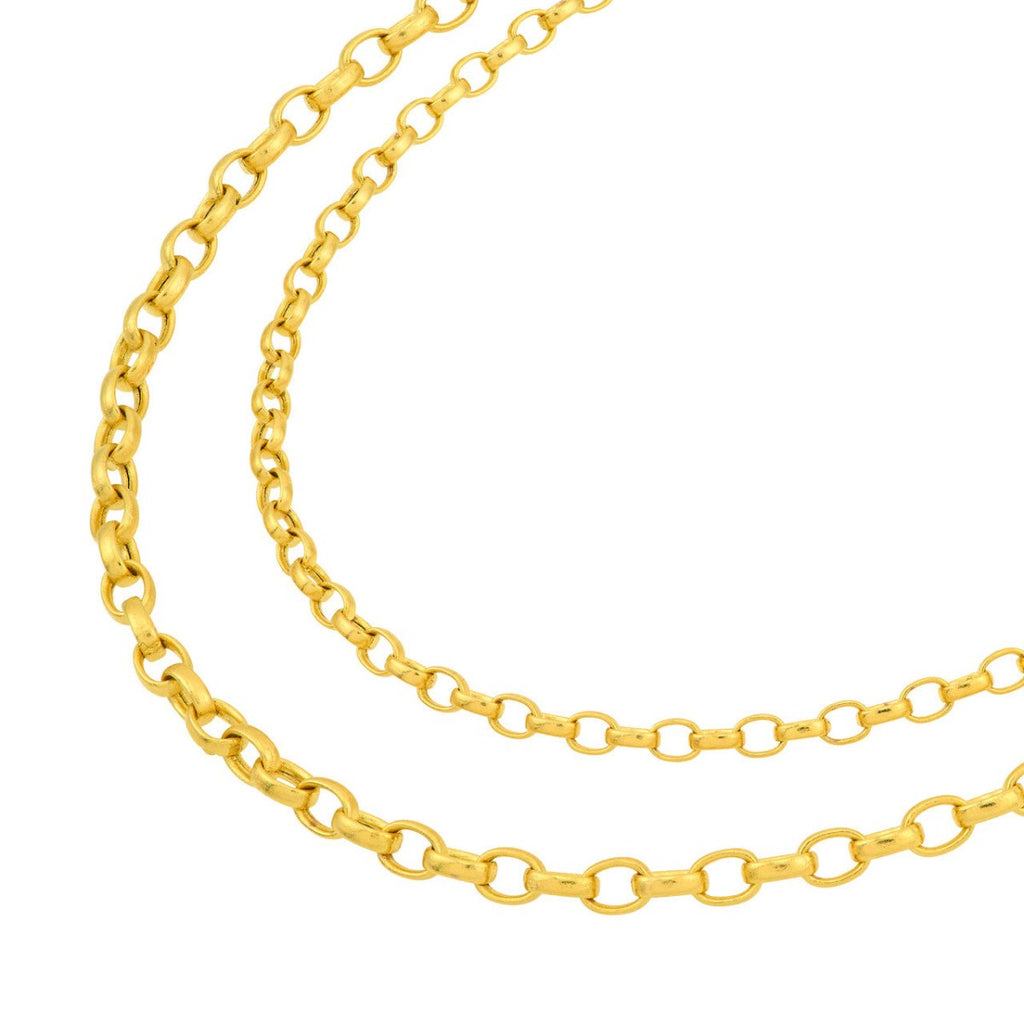 Light Layer Oval Rolo Adjustable Necklace in 14K Yellow Gold - MJ Christensen Diamonds