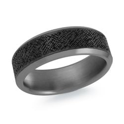 Malo Tantalum and Carbon Fiber Inside 7mm Satin Edge Band in Tantalum - MJ Christensen Diamonds