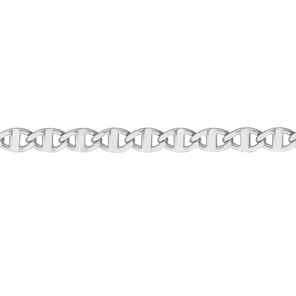 Mariner Link Anklet in 14K White Gold (2.20mm, 10" Adjustable) - MJ Christensen Diamonds
