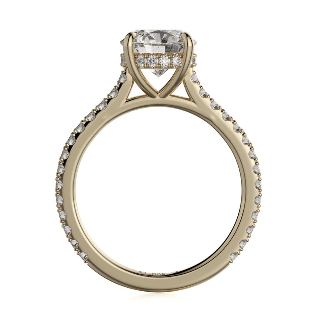 Michael M Round Diamond Semi - Mount Cathedral Engagement Ring in 18K Yellow Gold (0.36ctw) - MJ Christensen Diamonds