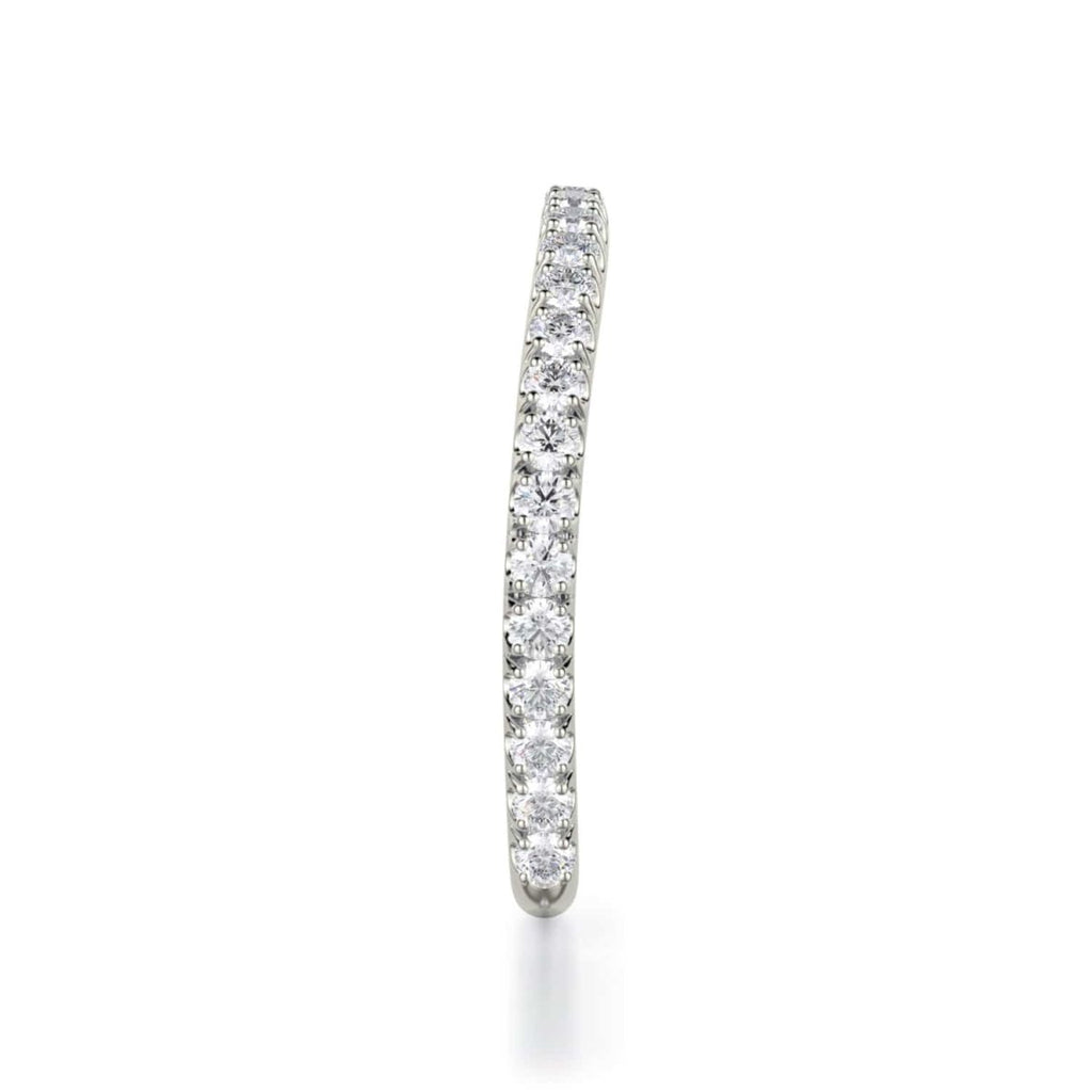 Michael M Round Natural Diamond 8mm Slightly Curved Euroshank Ann Band in 18K White Gold (0.4ctw) - MJ Christensen Diamonds
