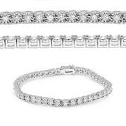 Miracle Line Bracelet with 2ctw Round Diamond in 14K White Gold (2ctw) - MJ Christensen Diamonds