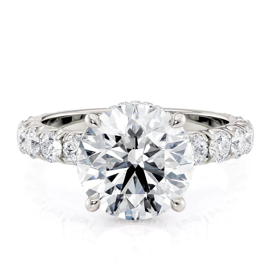 Peekaboo Prong Semi - Mount Engagement Ring in 18K White Gold (0.94ctw) - MJ Christensen Diamonds