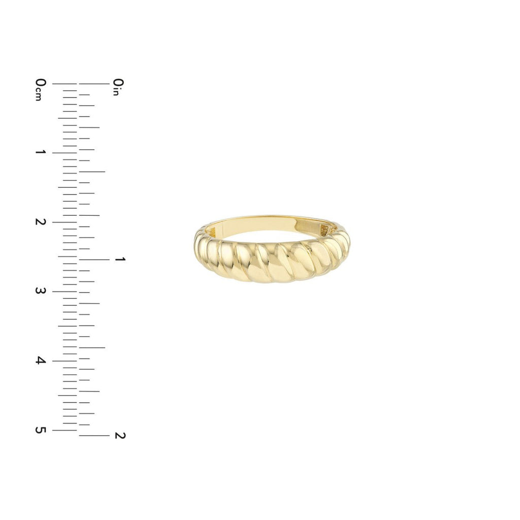 Ribbed Fashion Ring in 14K Yellow Gold - MJ Christensen Diamonds