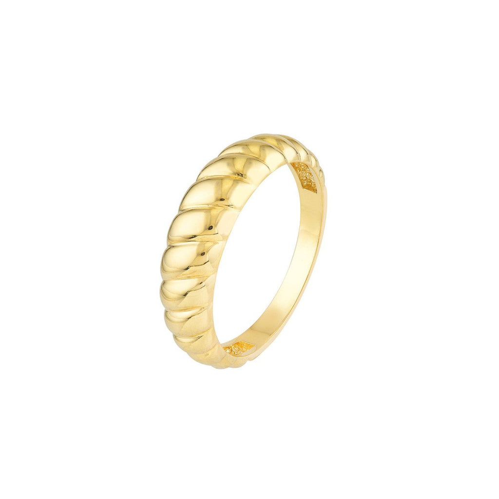 Ribbed Fashion Ring in 14K Yellow Gold - MJ Christensen Diamonds