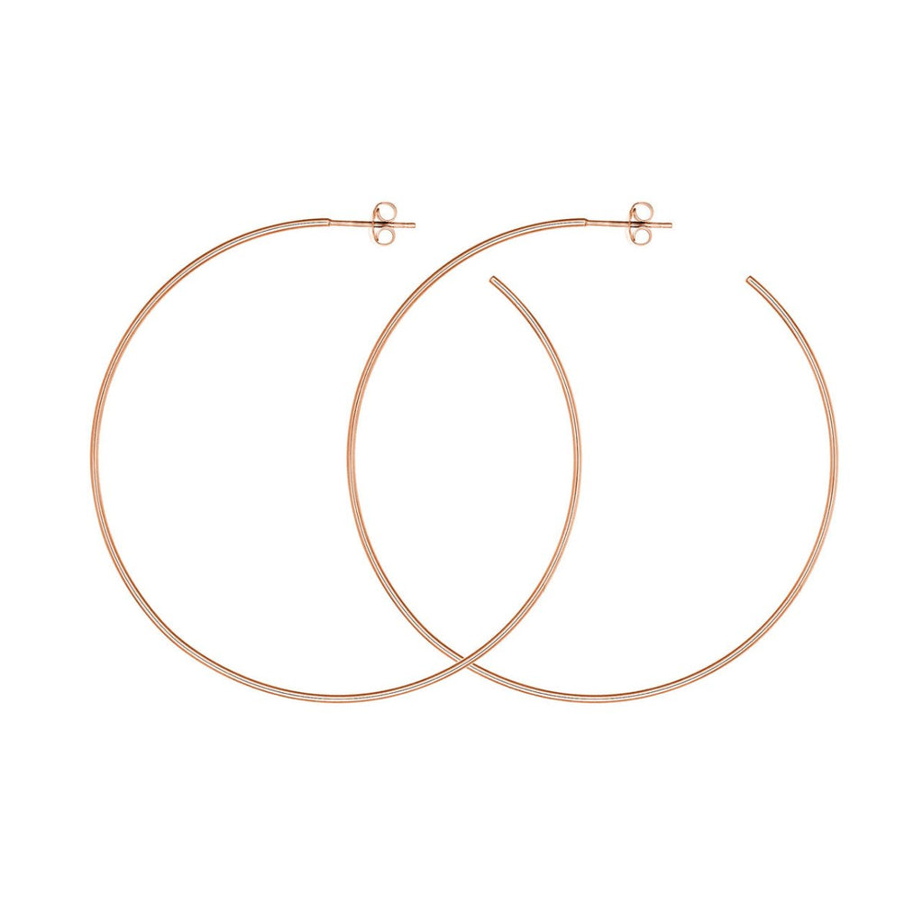 Rose Gold Large Hoop Earrings in 14K (1.2mm) - MJ Christensen Diamonds