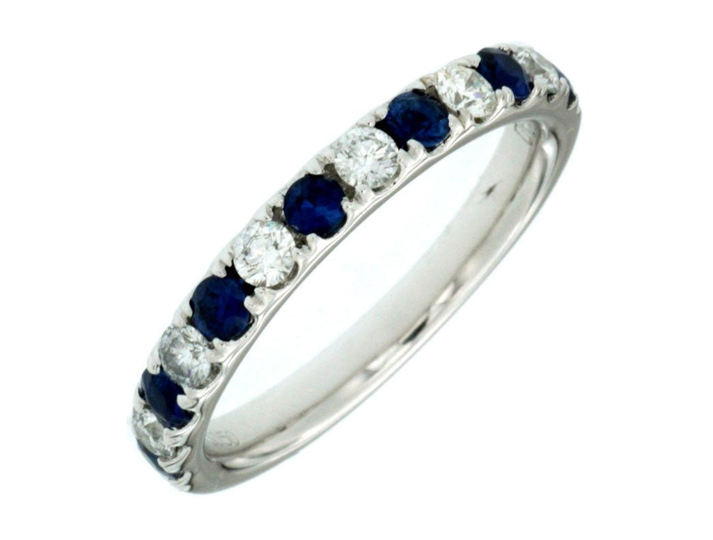 Sapphire and Diamond Alternative Band in 14K White Gold (0.50ctw Sapphire, 0.34ctw Diamond) - MJ Christensen Diamonds