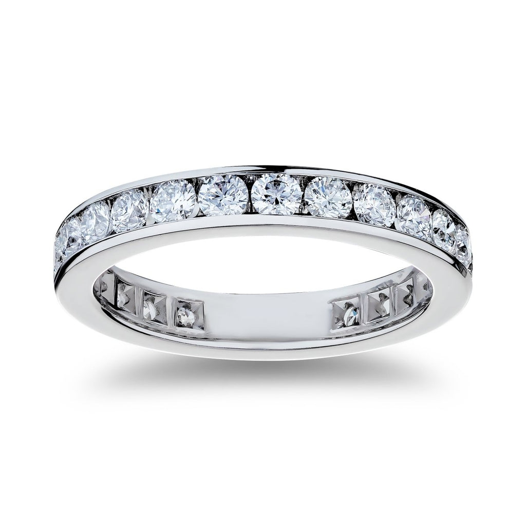 Semi - Mount 1.75ctw Round Diamond Channel Eternity Anniversary Band in Platinum - MJ Christensen Diamonds