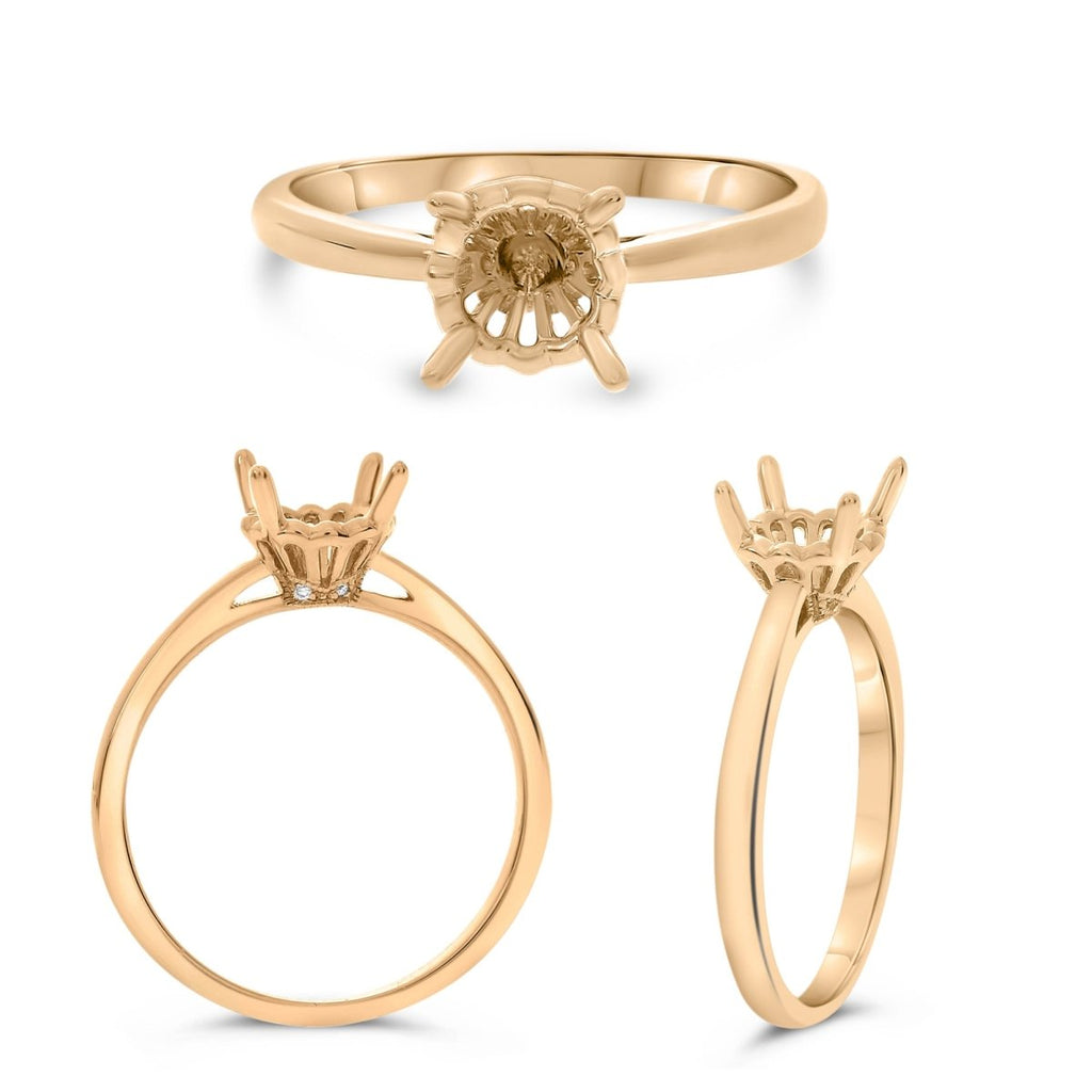 Semi - Mount 4 Prong Solitaire Bracelet in 14K Rose Gold - MJ Christensen Diamonds