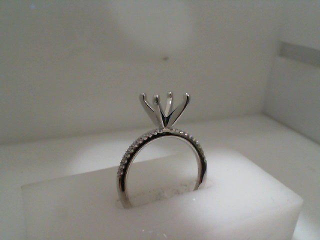 Semi - Mount Half Way Round Diamond Engagement Ring in 14K White Gold - MJ Christensen Diamonds