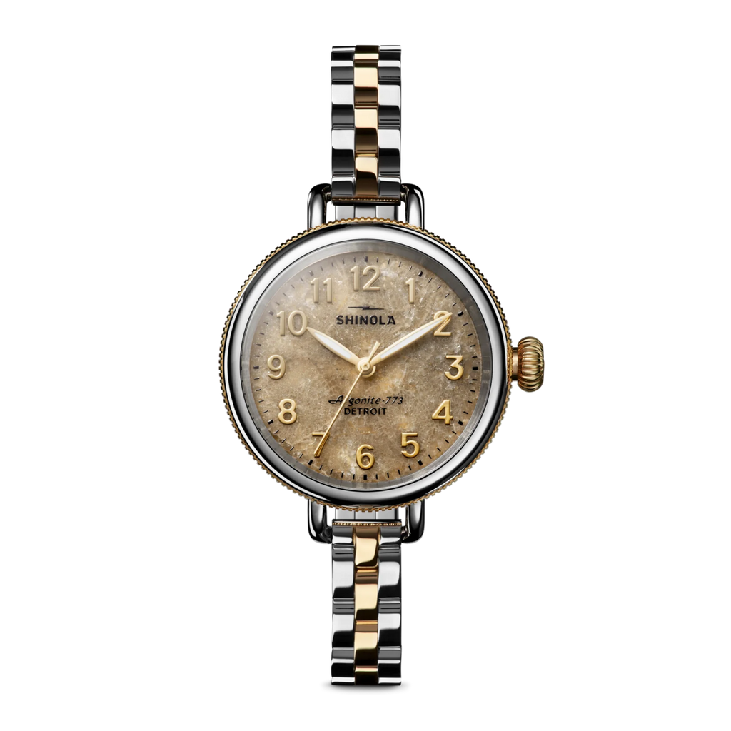 Shinola 34mm Petoskey Birdy Watch in Gold Plated - MJ Christensen Diamonds