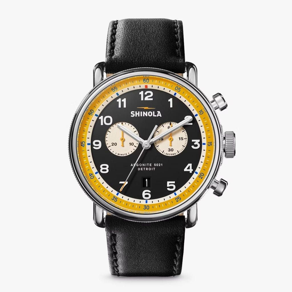 Shinola 43mm Canfield Chrono Men's Watch in Stainless Steel - MJ Christensen Diamonds