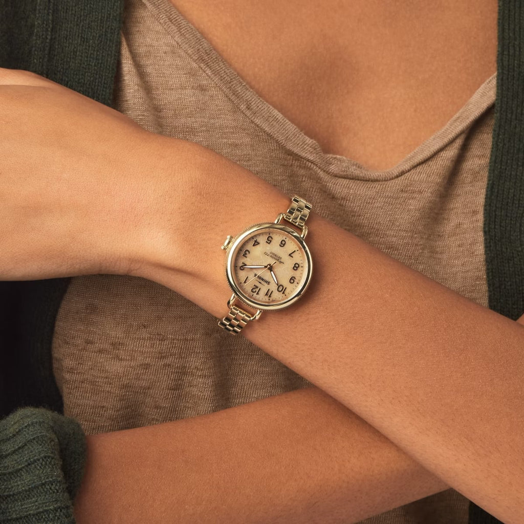 Shinola Birdy 3 Hand Petoskey Dial Automatic Watch in Stainless Steel - MJ Christensen Diamonds