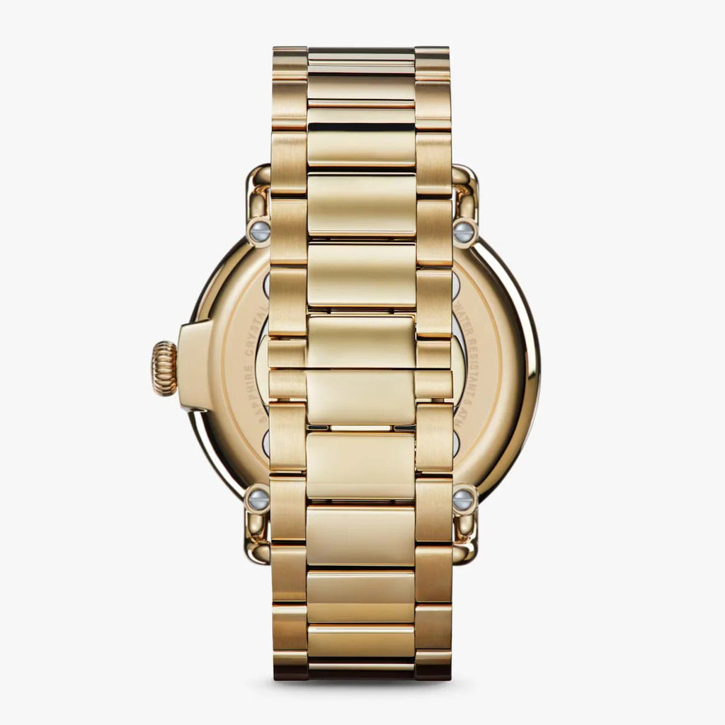 Shinola Runwell 41mm Gold Plated Green Dial Watch in Gold Plated Stainless Steel - MJ Christensen Diamonds