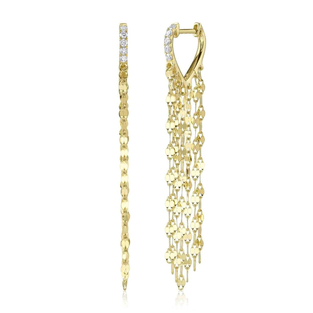 SHY Creation Mini Valentine Fringe Earrings with 0.13ctw Diamonds in 14K Yellow Gold (0.13ctw) - MJ Christensen Diamonds