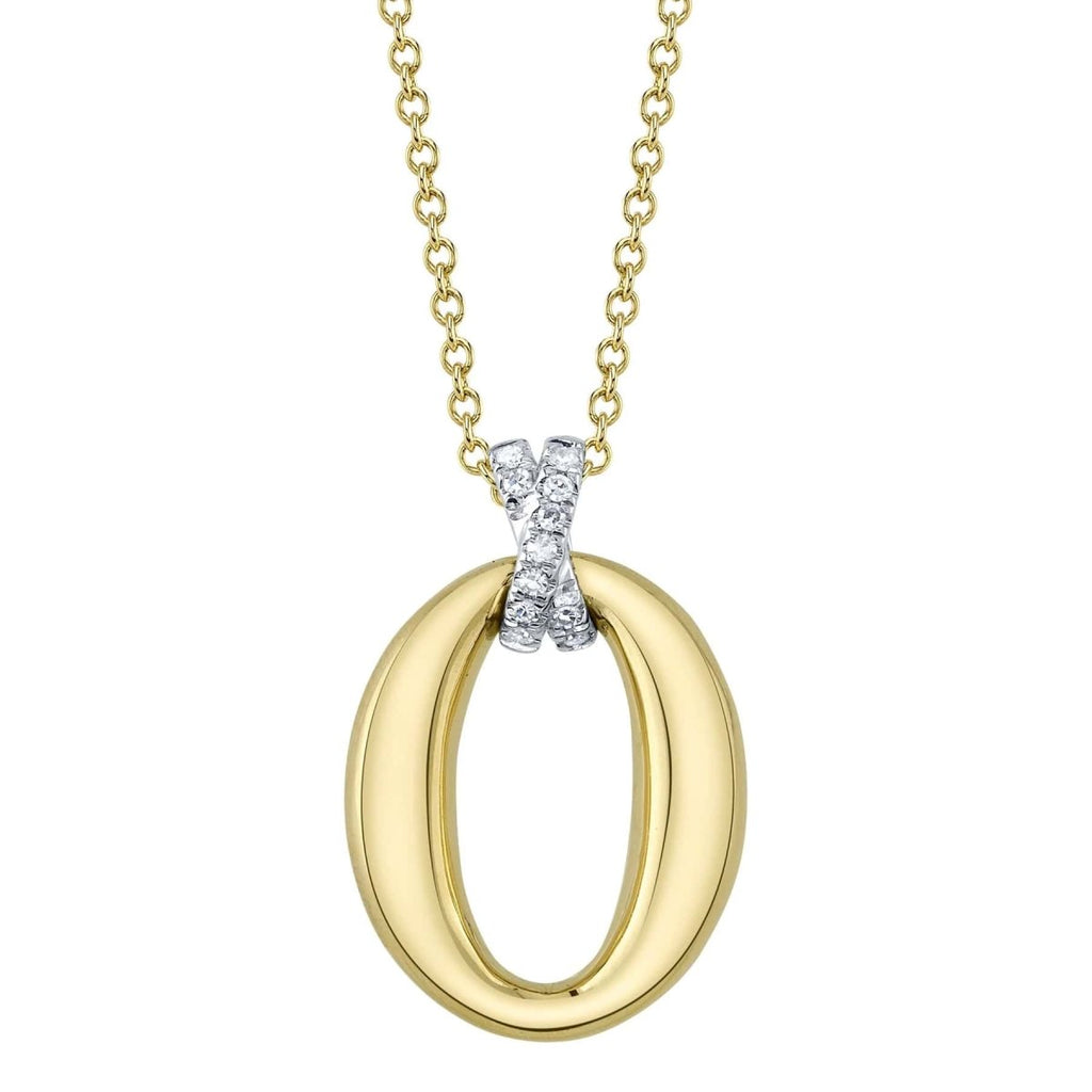 SHY Creation Oval Diamond Pendant Necklace in 14K Yellow Gold (0.04ctw) - MJ Christensen Diamonds