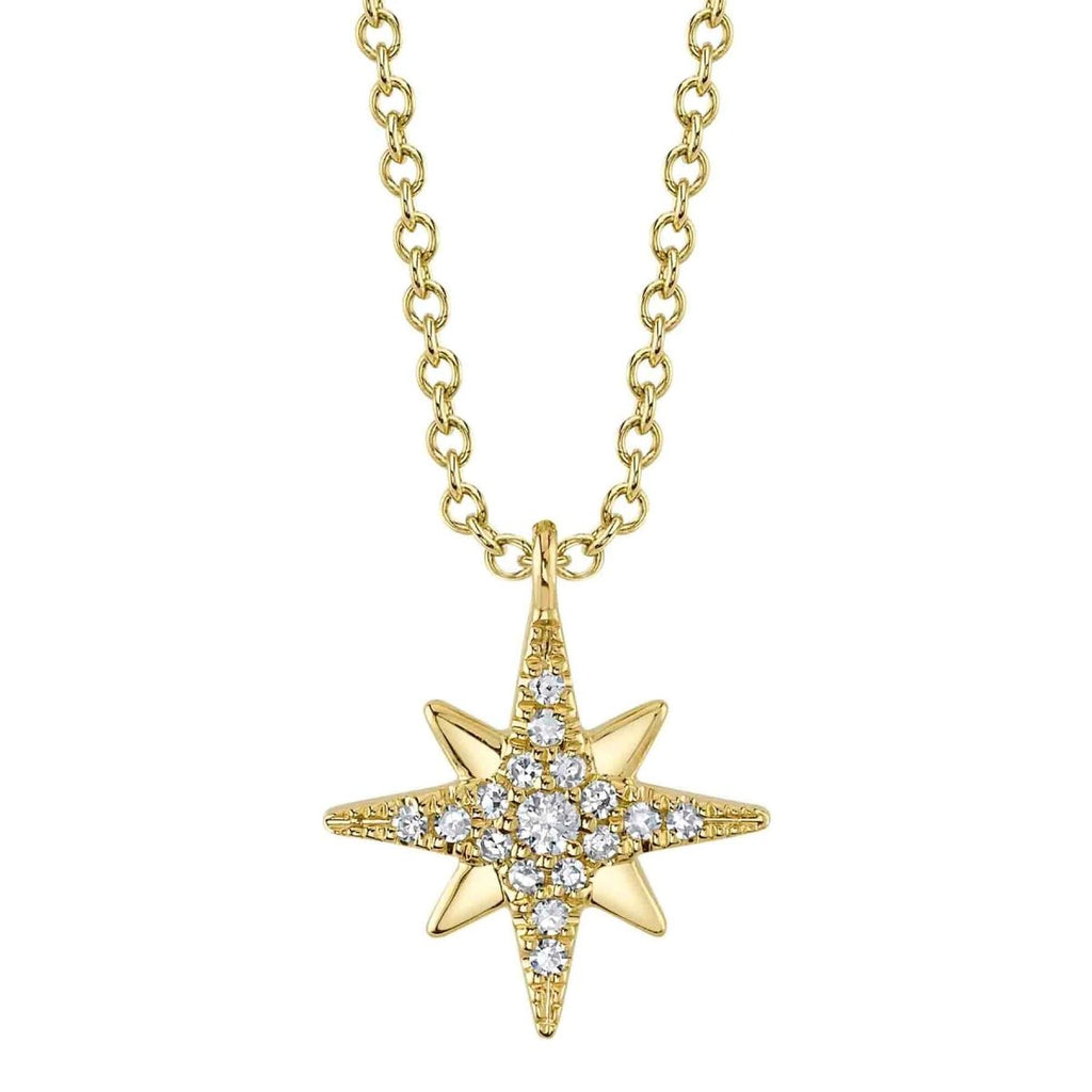SHY Creation Pave Northstar Diamond Pendant Necklace in 14K Yellow Gold (0.06ctw) - MJ Christensen Diamonds