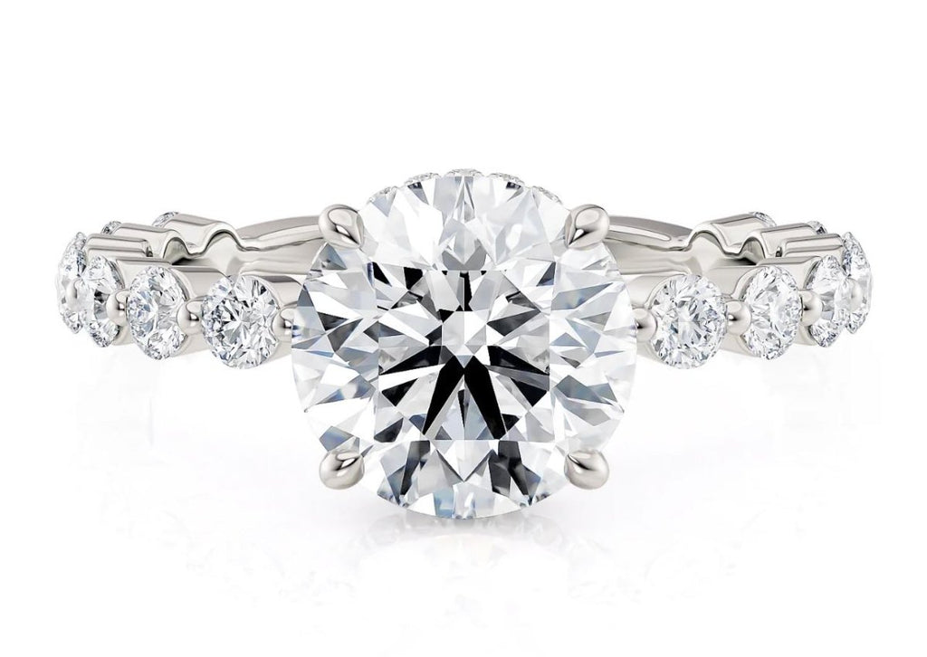 Single Prong Semi - Mount Engagement Ring in 18K White Gold (0.84ctw) - MJ Christensen Diamonds