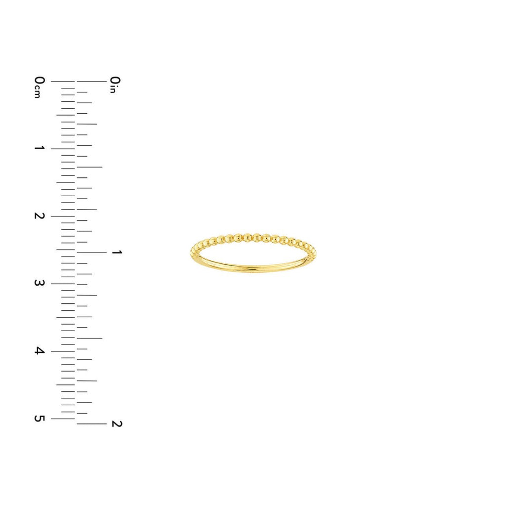 Single Row Beaded Ring in 14K Yellow Gold - MJ Christensen Diamonds
