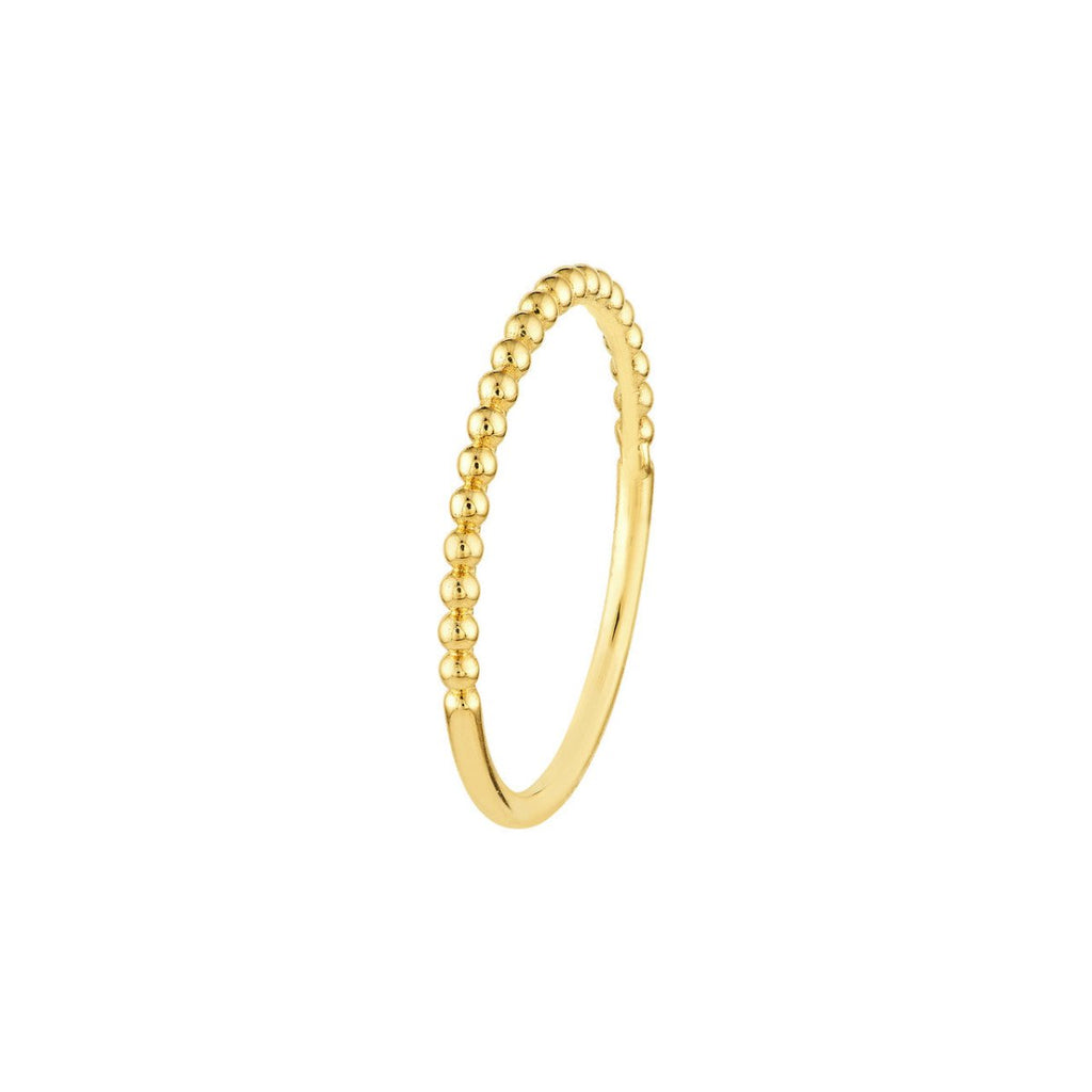 Single Row Beaded Ring in 14K Yellow Gold - MJ Christensen Diamonds
