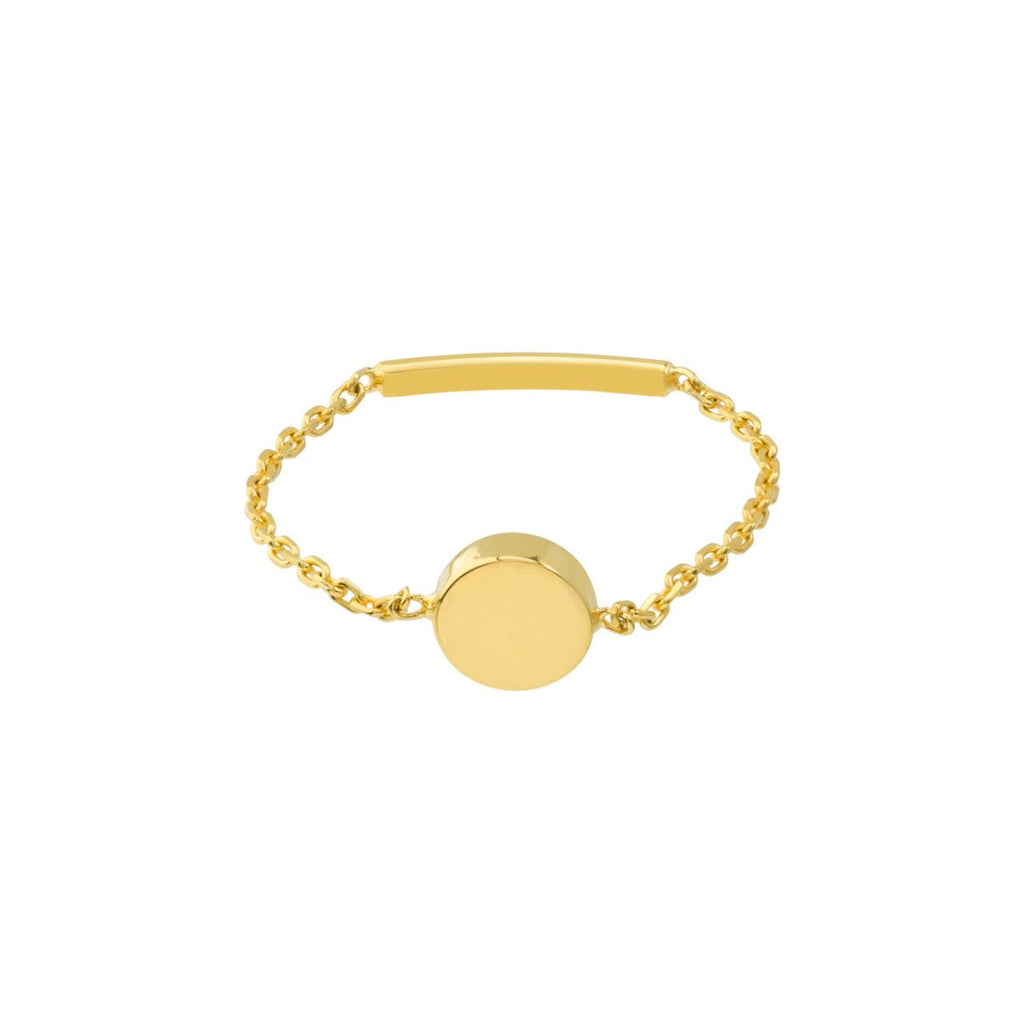 SML Flat Disk Chain Link Fashion Ring in 14K Yellow Gold - MJ Christensen Diamonds